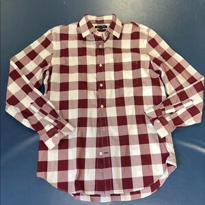 Banana Republic sz M Men's maroon Plaid Shirts Burgundy 100% cotton NWOTs